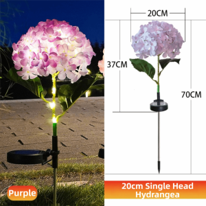 FOUNDTWO Simulated Flower LED Hydrangea Lights Realistic Decorative Lighting Solar Garden Light Weatherproof Automatic Light Sensor Outdoor Hydrangea Light Patio Decor