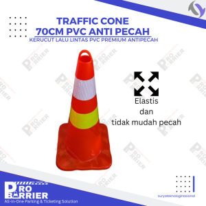 Safety Traffic Cone / Kerucut Lalu Lintas / Taficon 70cm Anti Pecah
