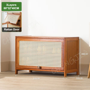 Shoe Cabinet Almari Kasut 3-11 Layers Bamboo Shoes Cabinet Shoe Rack 30+Pairs Of Shoes Storage Cabinet Rak Kasit Bertutup 鞋柜