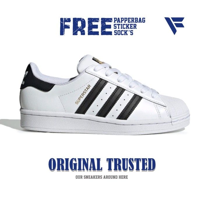 Adidas superstar white black Sepatu Olahraga Unisex Sepatu Casual