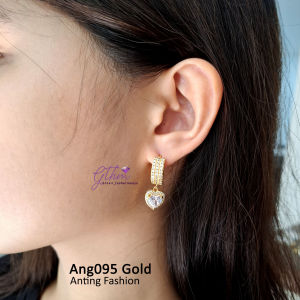 Anting Wanita Love Jurai Klip Lebar Mewah Elegan Perhiasan Fashion Kualitas Premium Awet Anti karat Bisa dipakai sehari-hari ang095