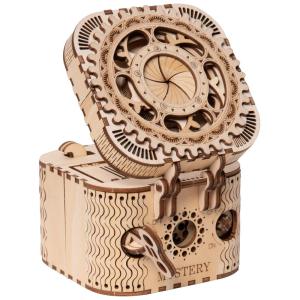 Robotime DIY 3D Wooden Puzzle Storage Box Password Treasure Box Assembly Model Building Kit Toys for Children LK502
