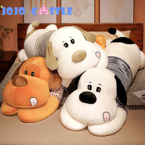 JOJO CASTLE Soft Toy Dog Pillow 90/110/130cm Giant Cute Soft Big Sleeping Dog Stuffed Puppy Stripes Dog Soft Animal Toy Huggable Pillow Plush Toys Cute Dogs Soft Baby Girl Birthday Gift Baby Soft Toys Newborn