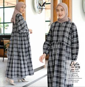 Long Tunik Dista Atasan Wanita Muslimah Terbaru Bahan Flanel Import | GOODSAJI HIJABSTUFF