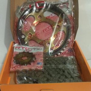 GS RTC MEGA PRO NEW 42T/14T Gear Set Girset Gir Paket Rantai Roda Gigi Motor Drive Chain Kit Baja Sepuh Bakar SHTG