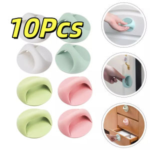 10Pcs Multi-purpose Self-Adhesive Punch-free Door Handle Wardrobe Refrigerator Drawer Closet Grip