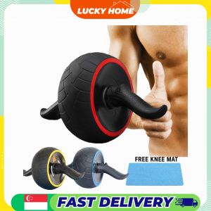 【Lucky Home】 Automatic Rebound Ab Roller with Knee Mat | Wide Wheel Core Training for Home Workouts