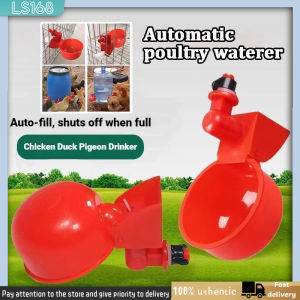 Automatic poultry waterer - Red - Auto-fill shuts off when full - Chicken Duck Pigeon Drinker
