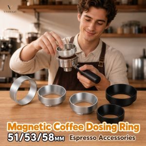 Magnetic Coffee Dosing Ring Aluminum Alloy 51mm 53mm 58mm Espresso Portafilter Funnel