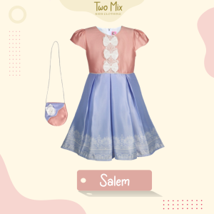 Two Mix Dress Anak Perempuan - Baju Anak Perempuan Fashion Gratis Tas Anak Usia 1-12 Tahun 4256