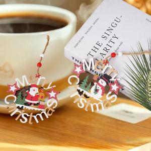YAFEN Merry Christmas Santa Claus Wooden Pendant Wall XmasTree Hanging Ornament Decoration For Home New Year Gift Christmas Decor