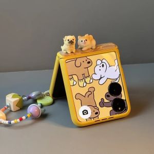 เคสโทรศัพท์มือถือสำหรับ Xiaomi MIX Flip เคสสีพื้นพร้อมหน้องหมาน้อย มีรุ่นสายคล้องน่ารักๆ