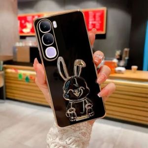 Luxury Softcase for VIVO V40 Lite Free Rabbit Phone Holder