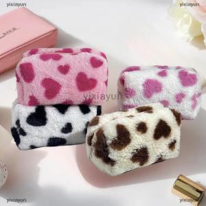 [COD] yixiayun Cute Sweet Heart Pattern Plush Pencil Case Girly Women Large Capacity Cosmetic Bag Travel Portable Storage Bags Organizer Gifts