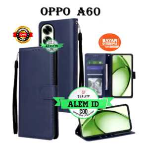 OPPO A60 LEATHER CASE PREMIUM-FLIP WALLET CASE KULIT UNTUK OPPO A60 CASING DOMPET-FLIP COVER LEATHER-SARUNG BUKU HP