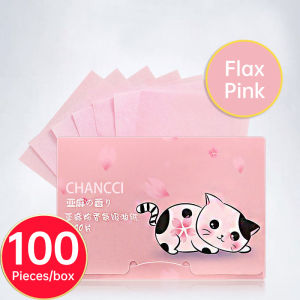 100 Pcs Kertas Penyerap Minyak Wajah Linen /Kertas Penyerap Minyak Wajah Oil Control Paper  Teh Hijau Arang Bambu Tekstur Halus COD -💄Orfila