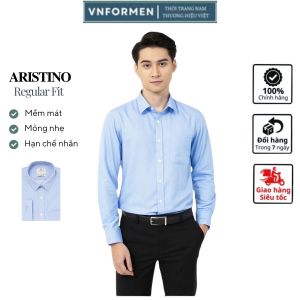 Áo sơ mi nam dài tay ARISTINO phom suông nhẹ vải sợi tre mềm mát hạn chế nhăn ALS33302