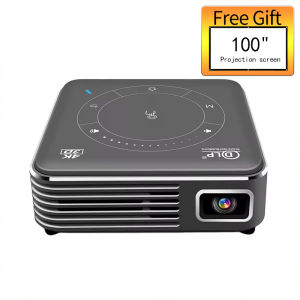 Outdoor mobile portable mini DLP projector with apps LED smart tv box wireless connection 4K video movie decoding android phone tablet intelligent screen bluetooth battery laptop projection