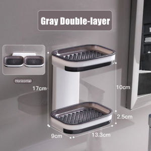 Drainable Soap Dish For Bathroom Portable Soap Holder Wall Storage Rack Organizer Bathroom Accessories Double Layer Holder