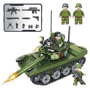 HNB Educational Army Building Blocks Toys for Kids Toddlers Children Age 6+ and Above - Random Design DIY Bricks Military Marines Tanks Warships Helicopter Cars