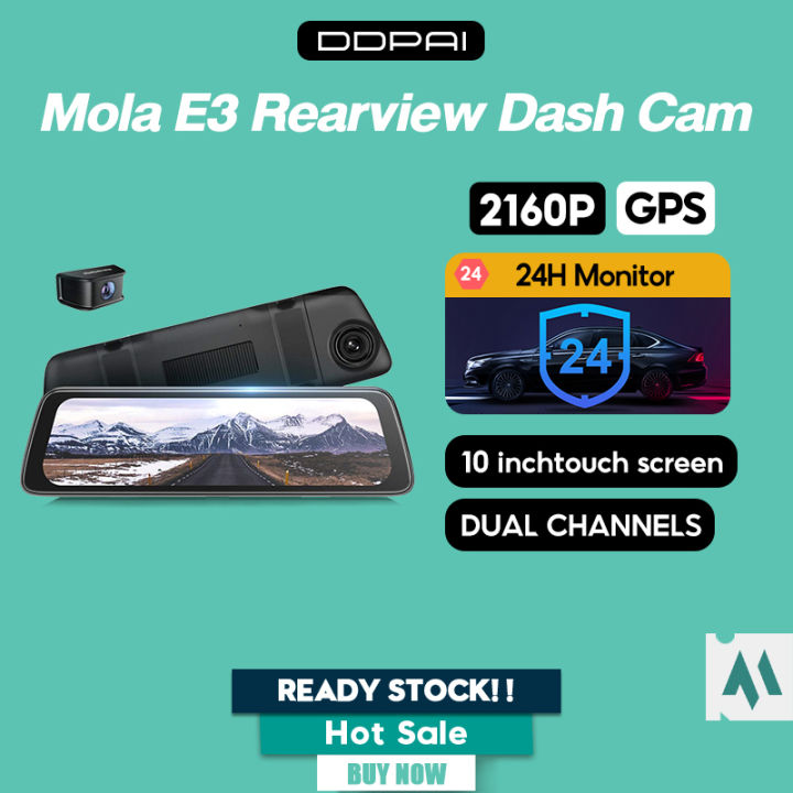 DDPAI Mola E3 Rearview DashCam 10 inch 130° Touch full screen