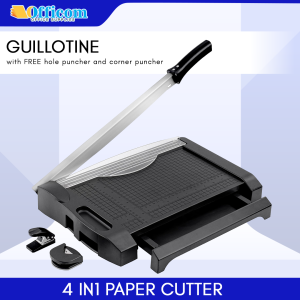 4in1 Paper Cutter Guillotine 12" Sharp Blade 10 Sheets Cutting Capacity with Hole & Corner Puncher
