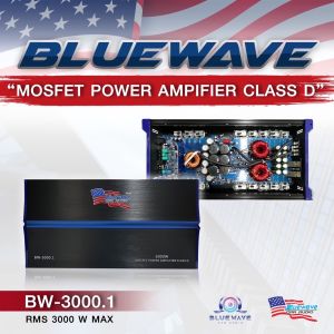 เพาเวอร์แอมป์ คลาสดี BLUEWAVE รุ่น BW3000.1D กำลังขับสูงสุด 3000วัตต์ ต่อระบบ Slave&Master ได้ขับซับ12-15นิ้ว ซับโมได้