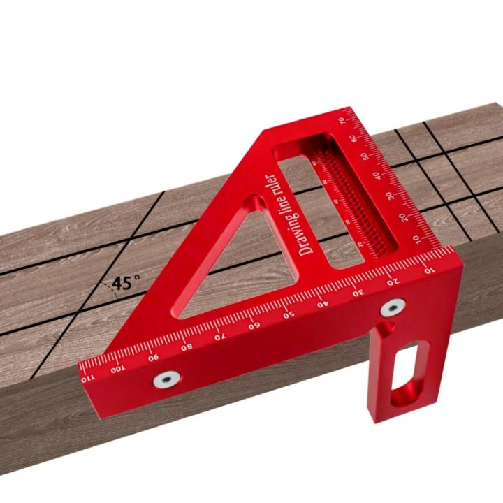 Upgraded Carpenter Square Aluminum Miter Triangle Ruler Precision Hole ...