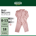 ANYSON WEAR Baju Melayu Kids - Kurta Teluk Belanga Budak Lelaki Red / Merah. 