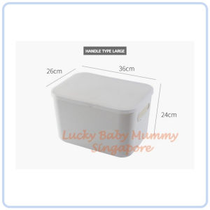 【DAILY ESSENTIAL】 Ivory White Storage Box Flat and Handle Styles