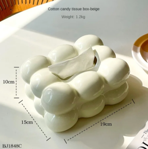 Tempat Tisu Tissue Keramik Luxury Korean Skandinavian Marshmallow Bubble Ceramic Tissue Box