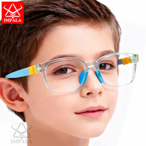 IMPALA FL1011Q Fashion Block Blue Light Glasses for Kids 2-8 Years Old Children Computer Glasses with Free Spare Parts Anti Blue Light Glasses Boys Girls UV Protection Eyeglasses with Box