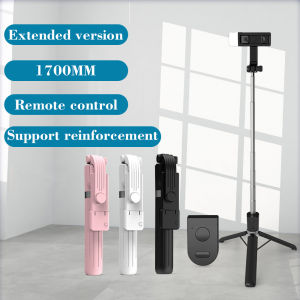 Wireless Bluetooth Selfie Stick Foldable Portable Tripod with Fill Light Shutter Remote Control for Android iPhone Smartphone