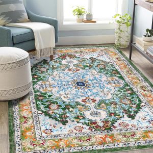 Crystal Velvet Bohemian Vintage Living Room Carpet Hotel B&B Decorative Rug Dirt-resistant Wear-resistant Bedside Rug for Bedroom Study Mat 波西米亚复古客厅地毯 酒店民宿装饰毯 耐脏 耐磨 卧室床边毯 书房地毯 FUNIANQI