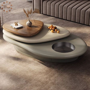 Small sized pebble coffee table Italian minimalist living room home designer style alien modern minimalist rotating coffee table