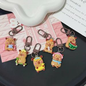 CURIO12 Resin Capybara Keychain Animal Creative Capibara Bag Hanging Fashion Keyring Kapibara Pendant Backpack Decor