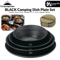 CAMPINGMOON Black Stainless Steel Dining Tableware Set Plate Dish Bowl Titanium Coated Portable Ultralight Camping Picnic Outdoor Dinnerware Utensil with Storage Bag Camping Moon. 