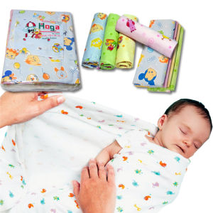 12Pcs Lebih Murah Bedong bayi Karakter Kartun Bayi Baby Star 110x90cm Berstandar SNI-Aurora Store