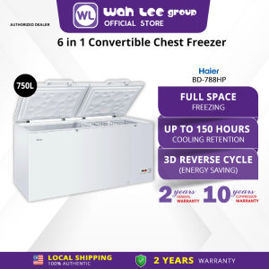 Haier 750L 6-in-1 Convertible Chest Freezer / 150h Cooling Retention / Anti-Bacterial - BD-788HP WAH LEE STORE