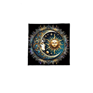 Tarots Tablecloth Altars Cloth Sun Moon Pattern Astrology Tablecloth Divinations Cloth Tapestry Wall Decoration