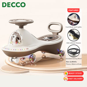 DECCO Childrens Twist Car Anti Rollover Swing Car Two People Can Sit Silent Flashing Wheel With Light And Music Kereta Twist Kanak-Kanak - Fulfilled by DECCO SHOP