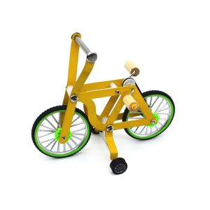 ER52858 Yellow Bicycle Parrot Parakeet Bird Intelligence Training Intelligence Growth Intelligence Training Toy Bird Landmark Pet Training Toys Parrot Bike Toy Bird Toys Pet Supplies