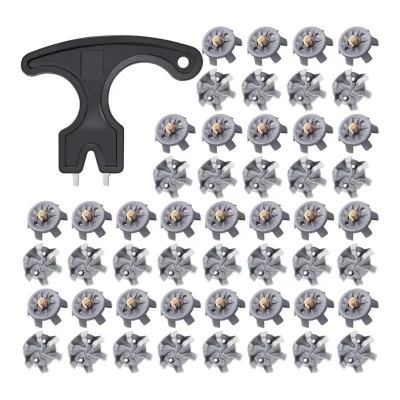 Requisite Golf Shoe Spikes Replacement 50 Pcs Shoe Cleats and Cleats Spanner Set-Golf Accessories