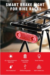 Gaciron W12BR cycling accessories led bike light smart rechargeable bike tail light for bicycle rear rack light