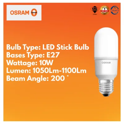 [SIRIM/FREE BUBBLE WRAP] OSRAM LEDVANCE LED VALUE STICK BULB E27/E14 5W/7W/10W/12W/14W/15W [WARM WHITE/COOL WHITE/DAYLIGHT]
