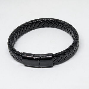 GTB Gelang Kulit Tenun Pria Gelang Baja Antikarat Buatan Tangan Hadiah Perhiasan A160