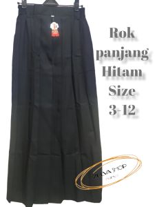 Rok hitam panjang seragam sekolah SD MI usia 6-12 tahun rok panjang seragam sekolah mi