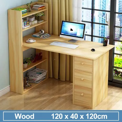 HOMSENCE bàn vi tính Bàn làm việc văn phòng kèm kệ sách bàn gỗ kệ có hộc có kệ + hộc bàn làm việc giá sách