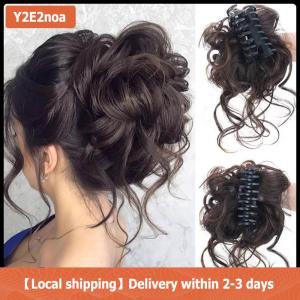【Local shipping】 Synthetic Hair Bun Chignon Messy Curly Gripping Clip Hairpin Elastic Scrunchy False Hair Pieces For Women Hairpins