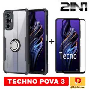 PAKET 2 IN 1 HARD CASE TECNO POVA 5 / POVA 5 PRO / POVA 4 / POVA 4 PRO / POVA NEO 2 / POVA 3 SOFCASE SUPER SLIM EXCELLENT CINCIN RINKG